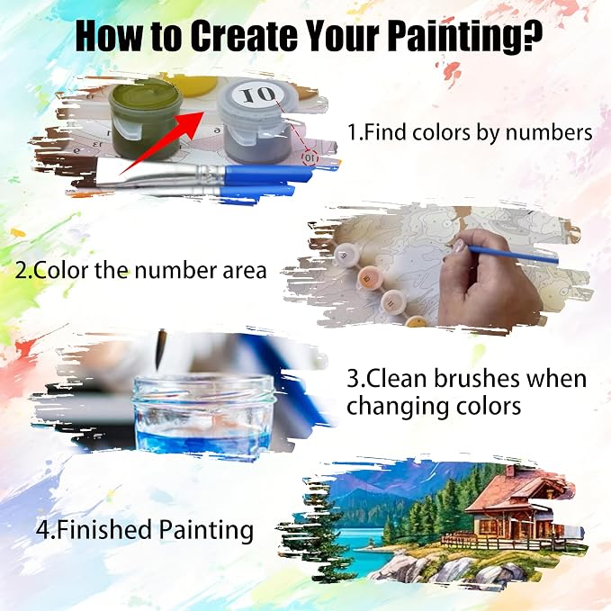 Yunruily Paint by Numbers for Adults - Adult Paint by Numbers,Landscape Painting by Numbers for Adults for Home Wall Decor and Birthday Gifts 16x20inch