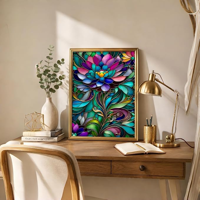Lotus Diamond Painting Kit 11.8x15.7Inch, Diamond Art for Adults Full Drill | Relaxing DIY Hobby Beautiful Wall Decor for Living Room
