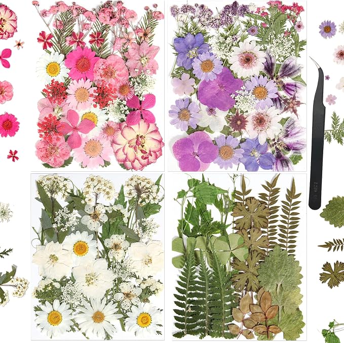 110+PCS Pressed Flowers for Resin Molds, Colorful-A | Real Dried Flower Leaves, For Resin Jewelry Making, For Scrapbooking Crafts DIY, For Soap Candles Making, For Nails Décor