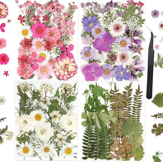 110+PCS Pressed Flowers for Resin Molds, Colorful-A | Real Dried Flower Leaves, For Resin Jewelry Making, For Scrapbooking Crafts DIY, For Soap Candles Making, For Nails Décor