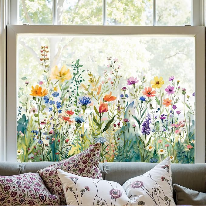 ADD.HERES Stained Glass Window Film, Window Film Decorative, 17.5 x 78.7 in