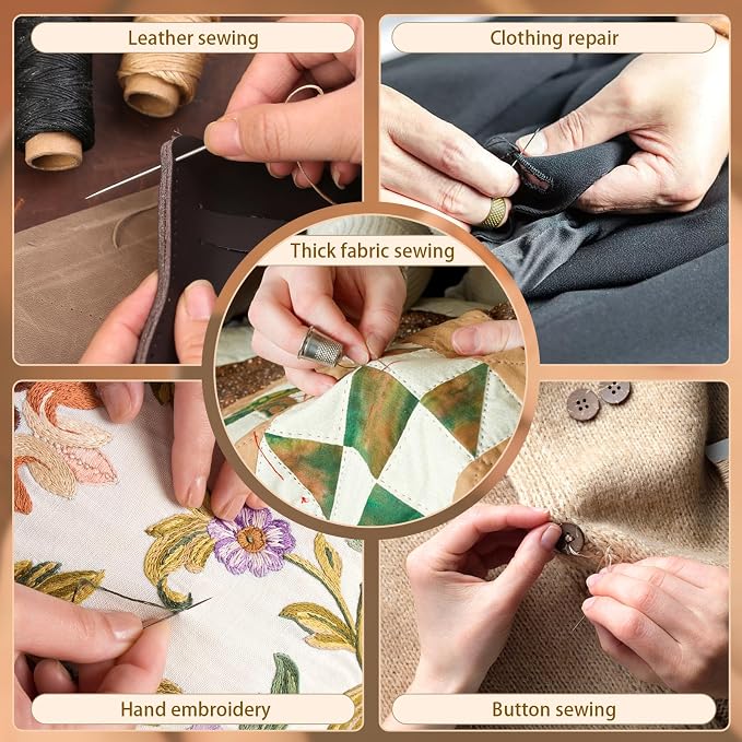 JNENERY Hand Sewing Needles, 2.56-inch Large Eye Sewing Sharp Needles | 23 PCS Leather Needle Embroidery Thread Needle for Crafts, Repair Stitching with a Bottle