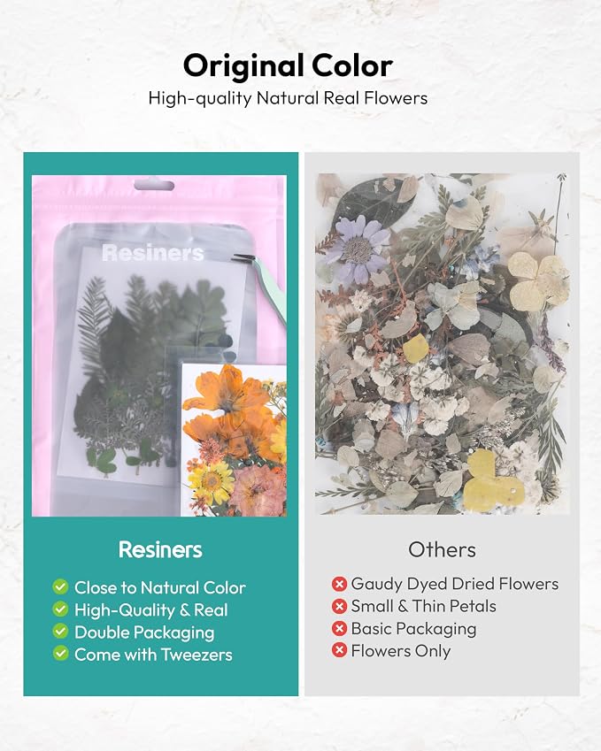 Dried Flowers, Resiners 100Pcs Pressed Flowers for Craft Yellow Real Natural Dried Flowers Dry Leaves Kit for DIY Making Crafts Resin Soap Candle Scrapbook Supplies Card Making Jewelry