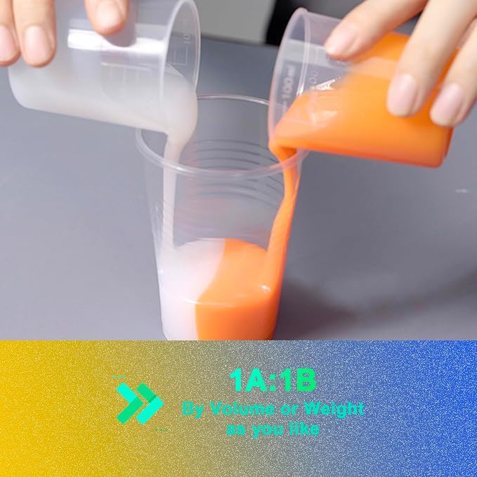 BBDINO Silicone Mold Making Kit 15A Persimmon Orange Trial 2.2 Lbs