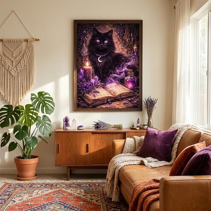Diamond Art Kits for Adults,Magic Cat Diamond Painting Kits 12X16 Inch