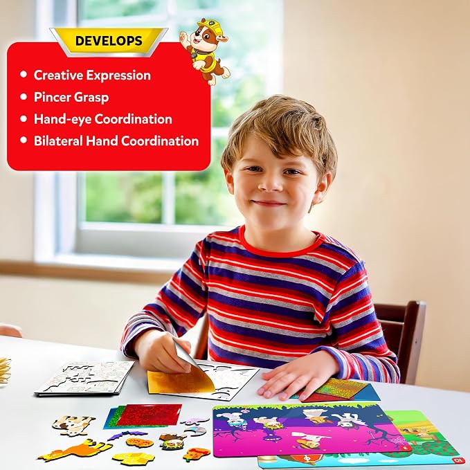 Skillmatics Foil Fun, PAW Patrol, Foil Art & Craft Activity, Gift for Kids | Travel Toy, Mess-Free, 100+ Stickers, DIY Decor, For Fans of Chase, Marshall, Skye, Girls & Boys Ages 4, 5, 6, 7, 8, 9