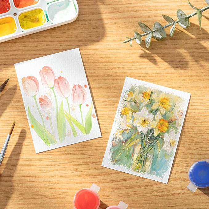80 Sheets Watercolor Paper, 2.5 x 3.5 in, 110 Lb/230 GSM, Cold Press
