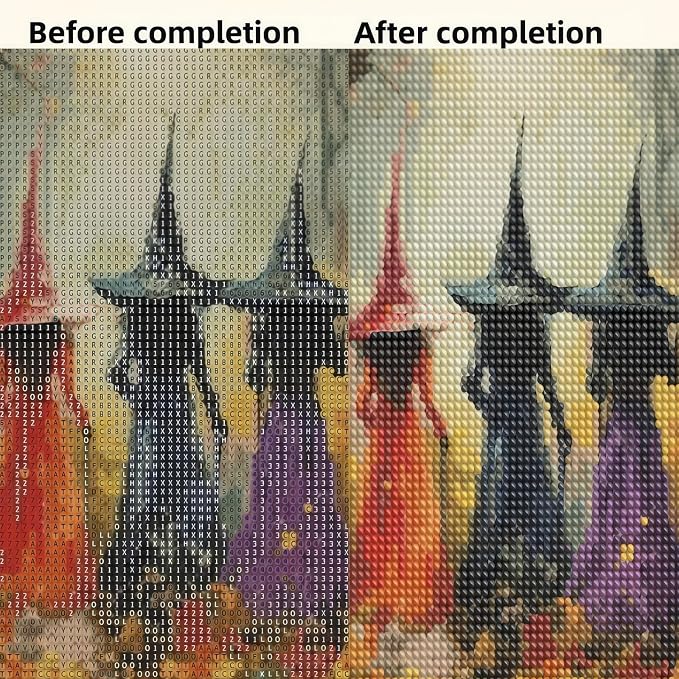 5D Diamond Painting Kits for Adults, Halloween Witch Diamond Art Kits