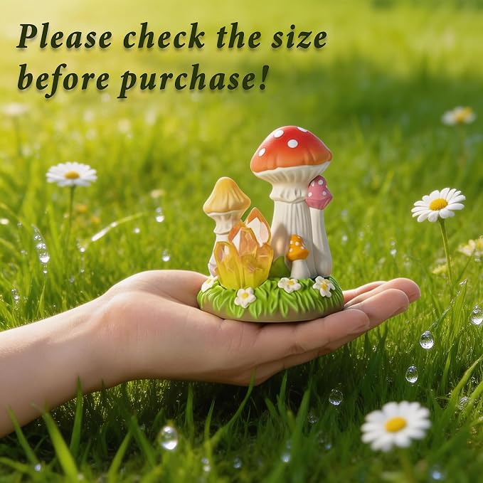4Pcs Mini Mushroom Epoxy Resin Molds, Fairy Gardens Silicone Molds