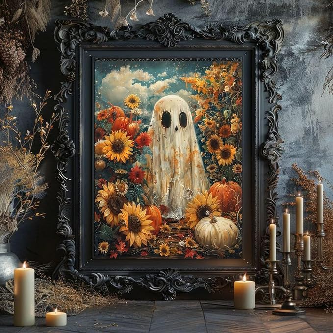Paint by Numbers for Adults Ghosts, Halloween Paint by Number on Canvas