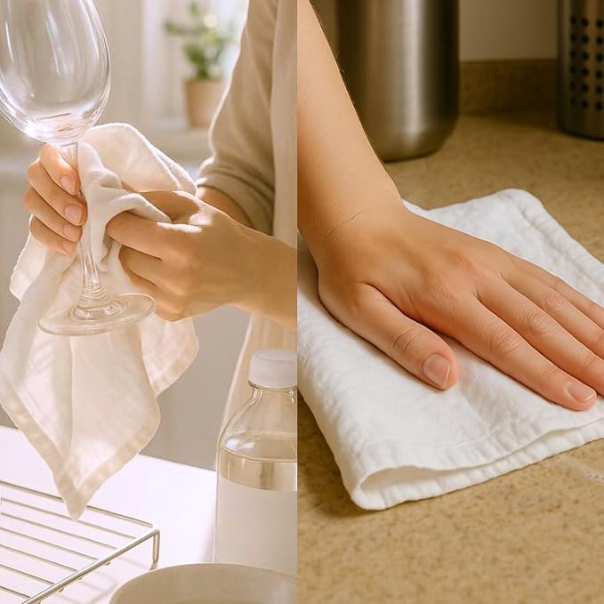 Flour Sack Towels | Tea Towel for Crafts| Kitchen Dish Cotton Blank Towel for Embroidery| Baking Bread Proofing Linen Cover| Super Absorbent Quick Dry| 6 Pack 28"x28" White