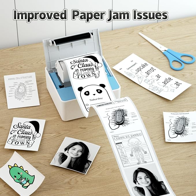 iDPRT Mini Sticker Portable Printer with 1 Roll Sticker Paper