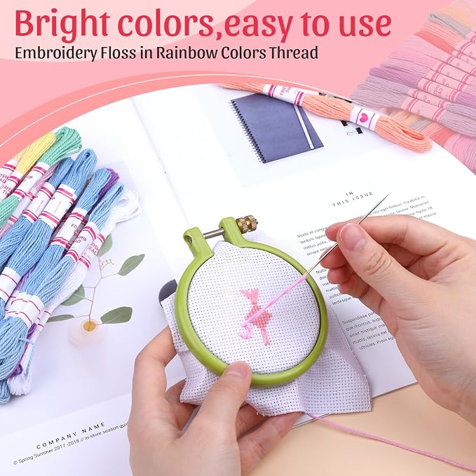 Embroidery Thread Friendship Bracelet String Cross Stitch Threads | 36 Pcs Cotton Embroidery Floss, Cross Stitch Thread for DIY Friendship Bracelets & Craft Projects