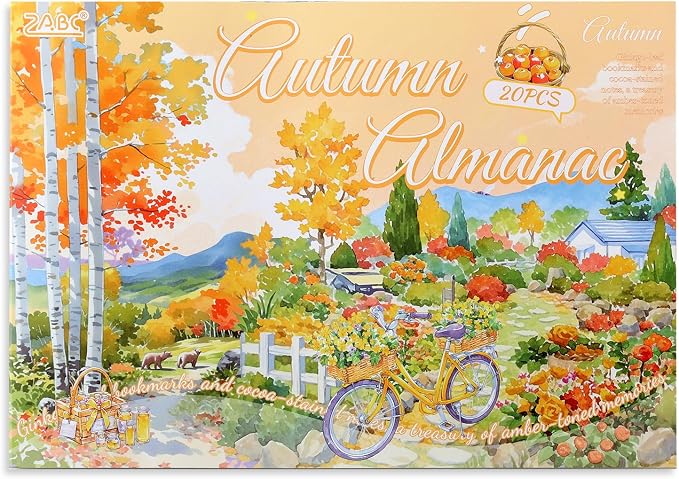 PET Autumn Sticker 20 Sheets 150 Pre-Cut Fall Stickers for Scrapbooking Landscape Scrapbook Sticker Transparent Stickers for journaling