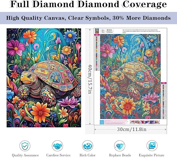 HHMATITS Sea Turtle Diamond Art Kits for Adults 12x16inch