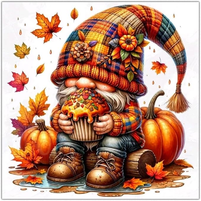 Lophomie Gnome Diamond Art Kits for Adults, 5D Fall Diamond Painting Kits