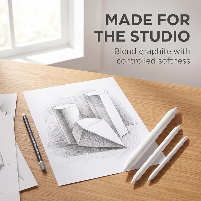 3 Sizes Blending Smudge Stump Stick Art Drawing Tools Deft Art Pencils, Drawing Pencils Sketch White Pens for Artists Students Beginner for Student Artist Charcoal Sketch Drawing Tools