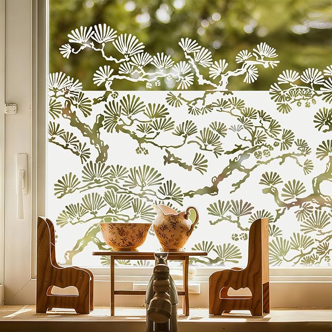 ADD.HERES Stained Glass Window Film, Window Film Decorative, 17.5 x 78.7 in