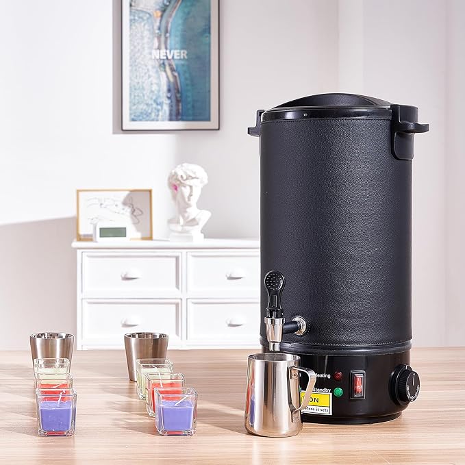 VEVOR 20Lbs Wax Melter for Candle Making, 10 L Extra Large Electric Wax Melting Pot, with Easy Pour Spout and 5-Level Temp Control, Easy Clean for Candle Soap Cream Beauty Bulk Production Business | For Candle Soap Cream Beauty Bulk Production Business...