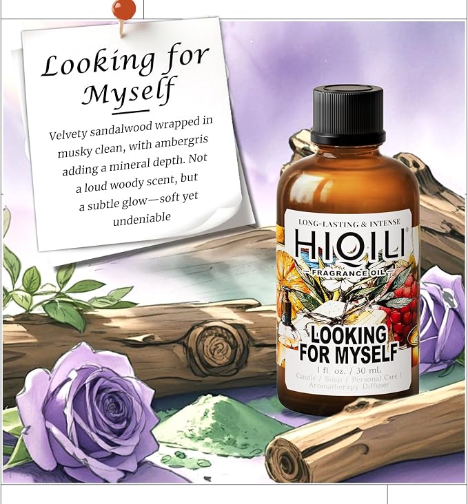 HIQILI Looking for Myself Fragrance Oil for Diffuser, DIY Candle, Soap, Perfume Making, Long Lasting Warm & Sweet Scents - 1.0 Fl Oz(Pack of 1)