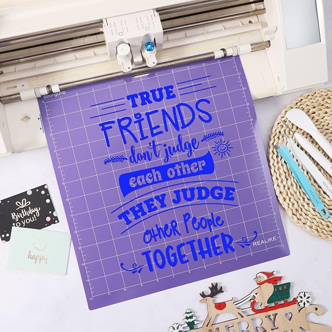 REALIKE 12x12 Cutting Mat for Silhouette Cameo 5/4/3/2/1 (6 Mats - 2 StandardGrip, 2 LightGrip,2 StrongGrip), Variety Cut Mats Replacement Accessories for Silhouette Cameo
