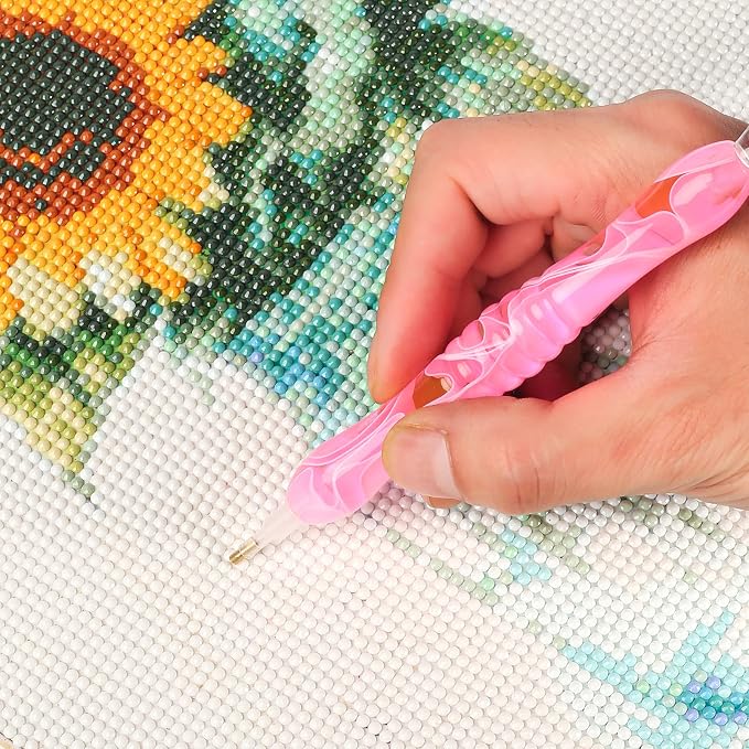 Diamond Painting Pen, Handmade Resin Diamond Painting Pens with Glue Clay and Various Tips, More Comfortable and Faster, 5D Diamond Painting Tools for Diamond Paintings Hobby