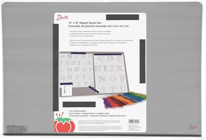 Dritz Magnet Board Set, 12 x 18 Inch Cross Stitch Pattern Holder