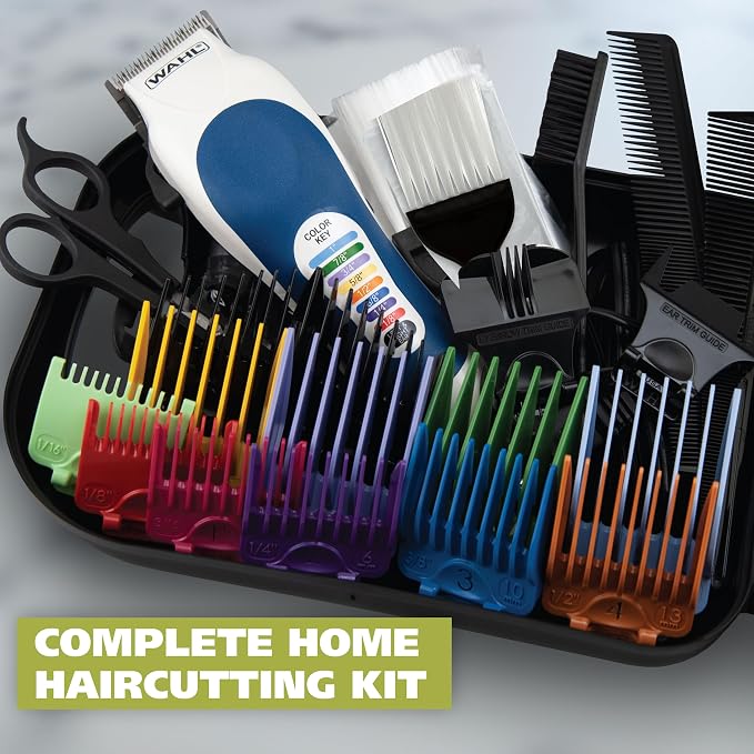 Wahl Clipper USA Color Pro Corded Haircutting Kit with Color Guide Combs