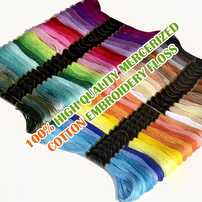 Friendship Bracelet String 50 Skeins Rainbow Color Embroidery Floss Cross Stitch Embroidery Thread Cotton Floss Bracelet Yarn, Craft Floss(Fashionable Color)