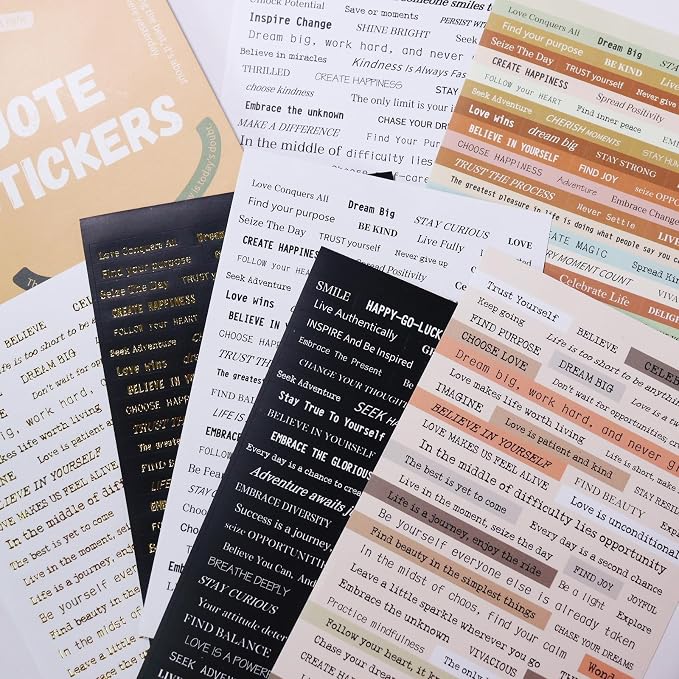 Bomichi Scrapbook Supplies, 40 Sheets 2370 Pcs Word Quote Stickers Scrapbooking Supplies, Junk Journal Supplies for Scrapbook Junk Journal Bullet Journal DIY Craft Card Making