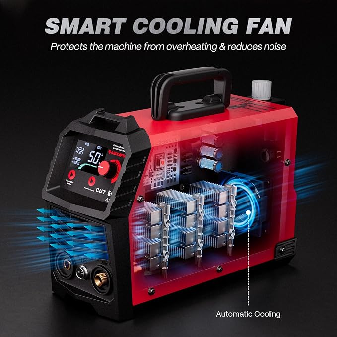 ARCCAPTAIN 50A Plasma Cutter Machine, 110V/220V Dual Voltage, 2/3" Max Cut