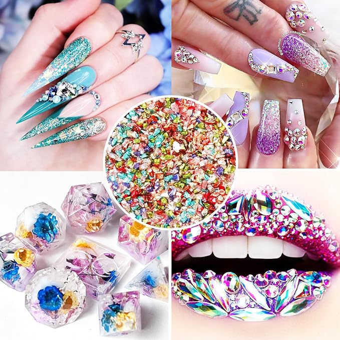 24 Colors Crushed Glass for Crafts Glitter Resin Art Broken Glass Pieces