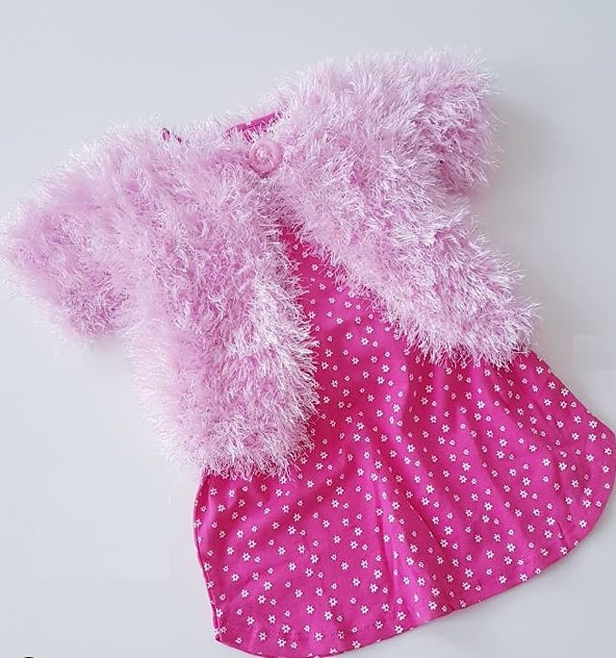 Eyelash Fun Fur Yarn Premium 100% Polyester 164 Yds (150 Mt), 3.53 Oz (100 Gr) Colorful Crochet Yarn Dıy Hand Knitting. (Pink, 3 Skein)