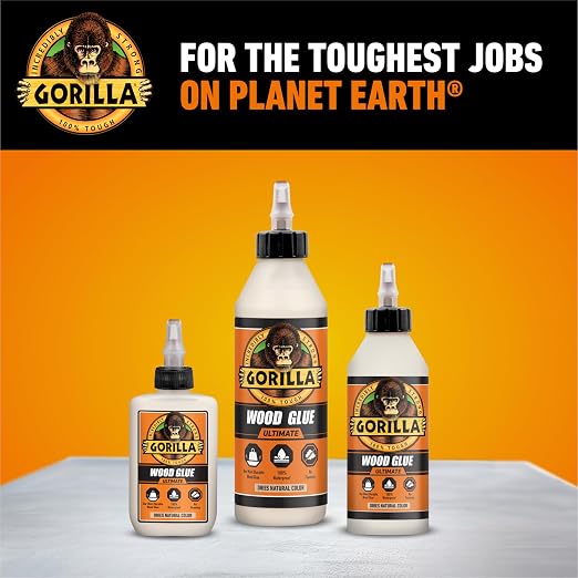 Gorilla Ultimate Waterproof Wood Glue, Natural Color, 8 oz