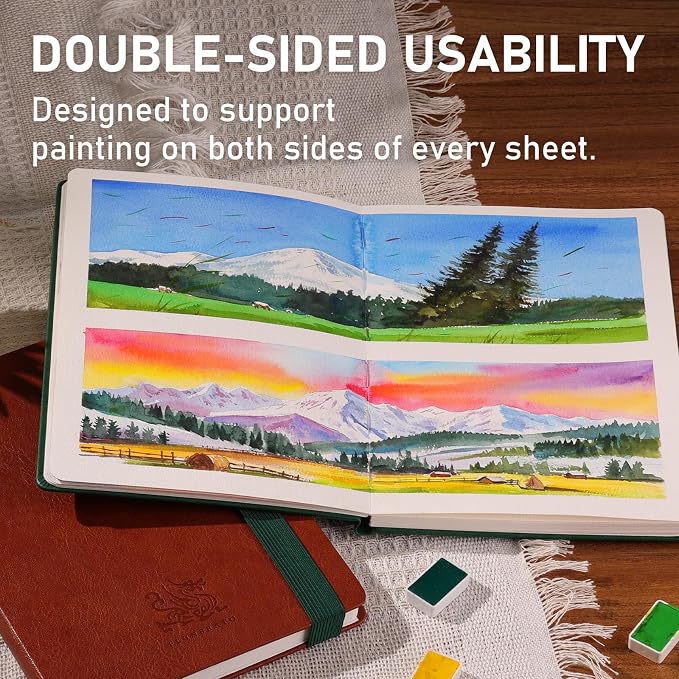 FLUNBRATO Artist-Grade Watercolor Sketchbook,100% Cotton, 6.9 x 9.8 in
