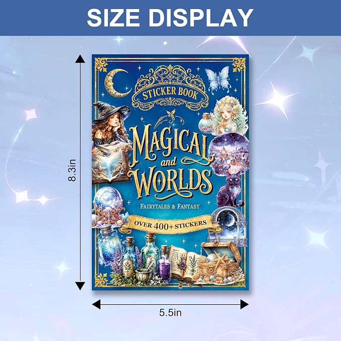 Fantasy Magic Sticker Book for Journaling Scrapbooking 400+ Stickers
