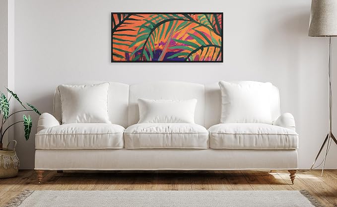 Kate and Laurel Sylvie Blank Canvas Wall Art, 18x40 Black, Modern, Framed for Paint-Your-Own Art