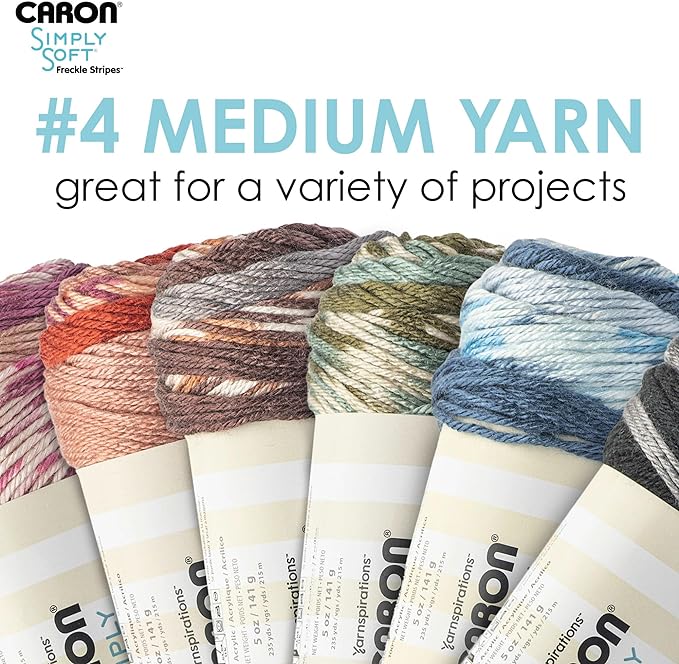 Caron Simply Soft Freckle Acrylic Yarn for Crocheting Soft, Moss, 3-Pack