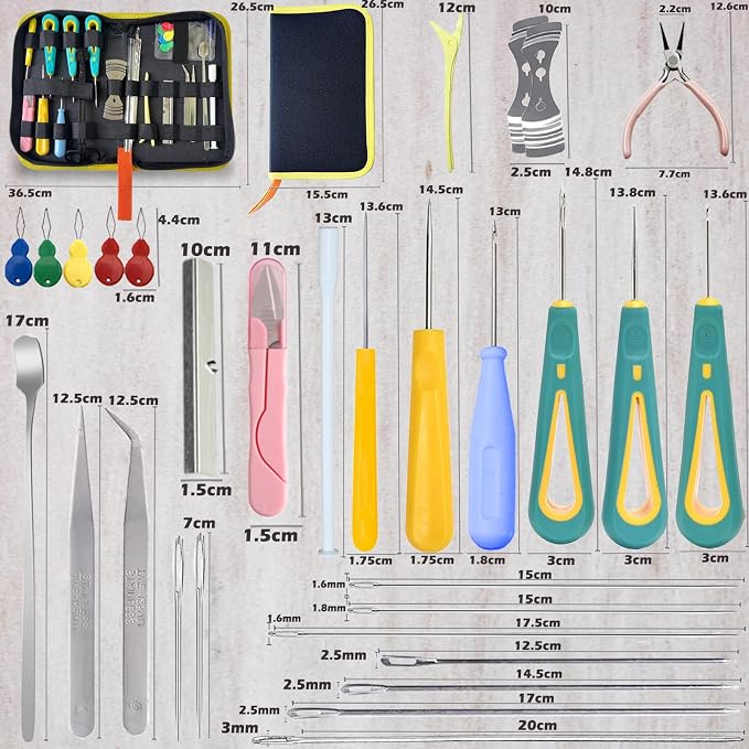 Nimozek 32PCS Professional Candle Making Tools Kit, Candle Wick Punching & Threading Set with Storage Bag, Round Nose Pliers & Essential Accessories for Soy Candle DIY, Mold Punching & Wick Centering