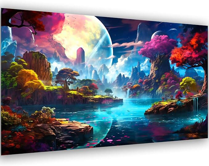 5D Diamond Art Kits for Adults Large Size Diamond Painting Kit 27.6x15.8in | Large Landscape Diamond Art Kit for Adult, DIY Full Drill Big Moon Scenery Diamond Dots Gem Art Kits for Home Wall Decor Gift
