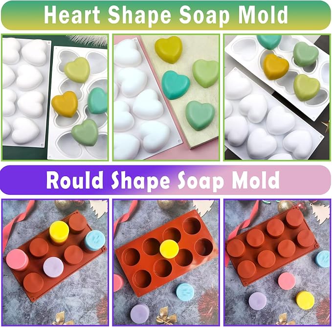 Soap Making Supplies Kit- Upgraded Soap Base Melter Pot, Soap Cutters, Silicone Soap Molds Loaf Bar Rectangle, 6 Fragrances & More, Homemade DIY Craft Kit for Adults Beginners (Advance Kit)