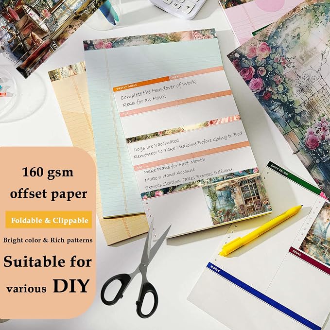 24 Sheets 6"x6" Scrapbook Paper Single-Sided Pattern Decorative Paper