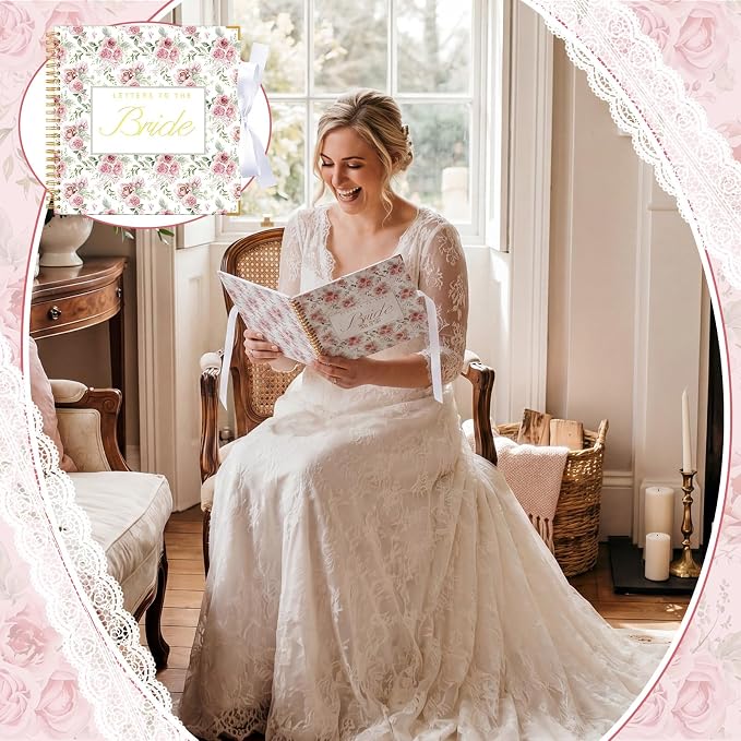 Letters to Bride Scrapbook,12 X 12 Inch,Rose Style,Pink