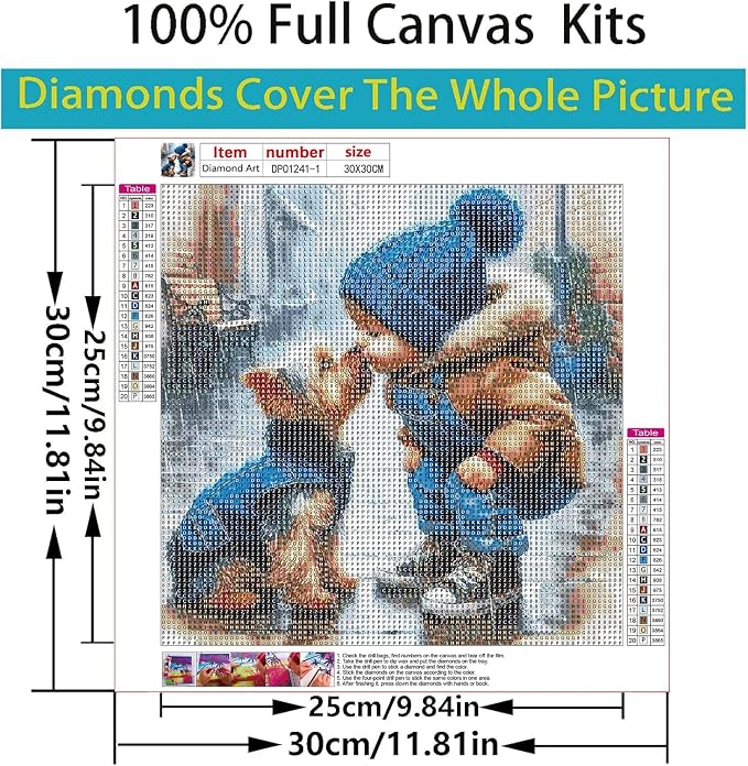 Diamond Art Kits for Adults,3 Pack Animal Diamond Painting Kits 12x12in