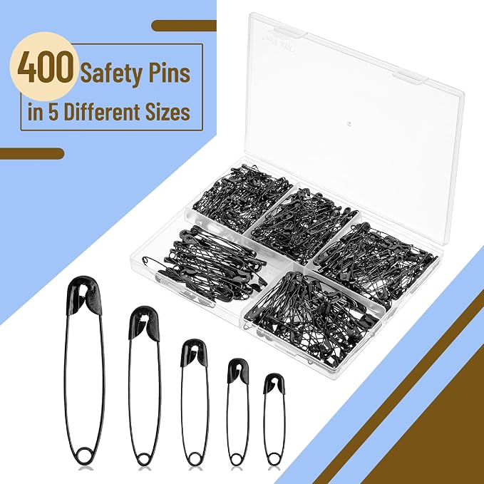 Mr. Pen- Safety Pins, 300 Pack, Small & Large Sizes, Nickel Plated Steel