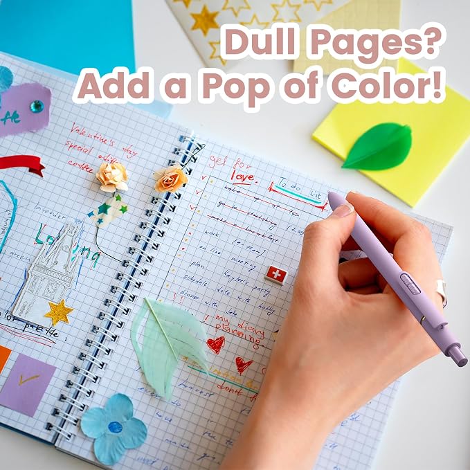 8 Pack Colored Gel Pens with Fidget, Morandi Color Ink No Smudge