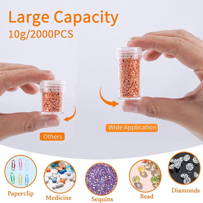 LYMUSUMI 30 Slots Diamond Art Storage Containers Painting Accessories Tools | Portable Bead Storage Boxes for Diamond Painting for Adults（Orange）