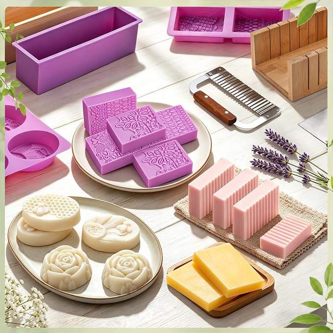 Soap Making Kit All-in-One Deluxe DIY Soap Making Supplies for Adults | Removable Melter Pot, Goat Milk Soap Base, Dyes, Essential Oil & Fragrances, 3 Silicone Molds, Cutters, Silicone Loaf Molds