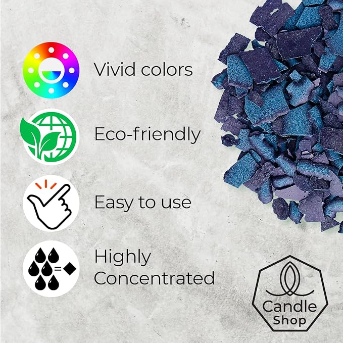 Aquamarine Candle Dye 2oz for Soy Candle Making – Wax Color Chips | Highly Concentrated Candle Wax Dyes – Candle Shop Premium Color Dye Chips for Soy Wax, Beeswax, Paraffin