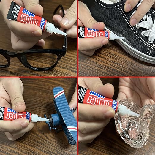 ALECPEA Super Glue, 48 X 3g, Liquid Instant Glue for Metal and Ceramic